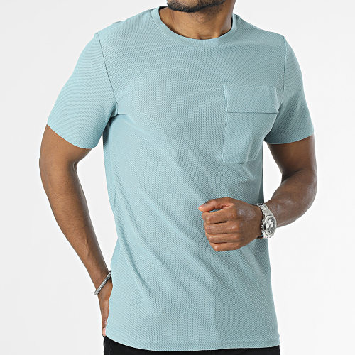 Tee Shirt Poche Bleu Clair