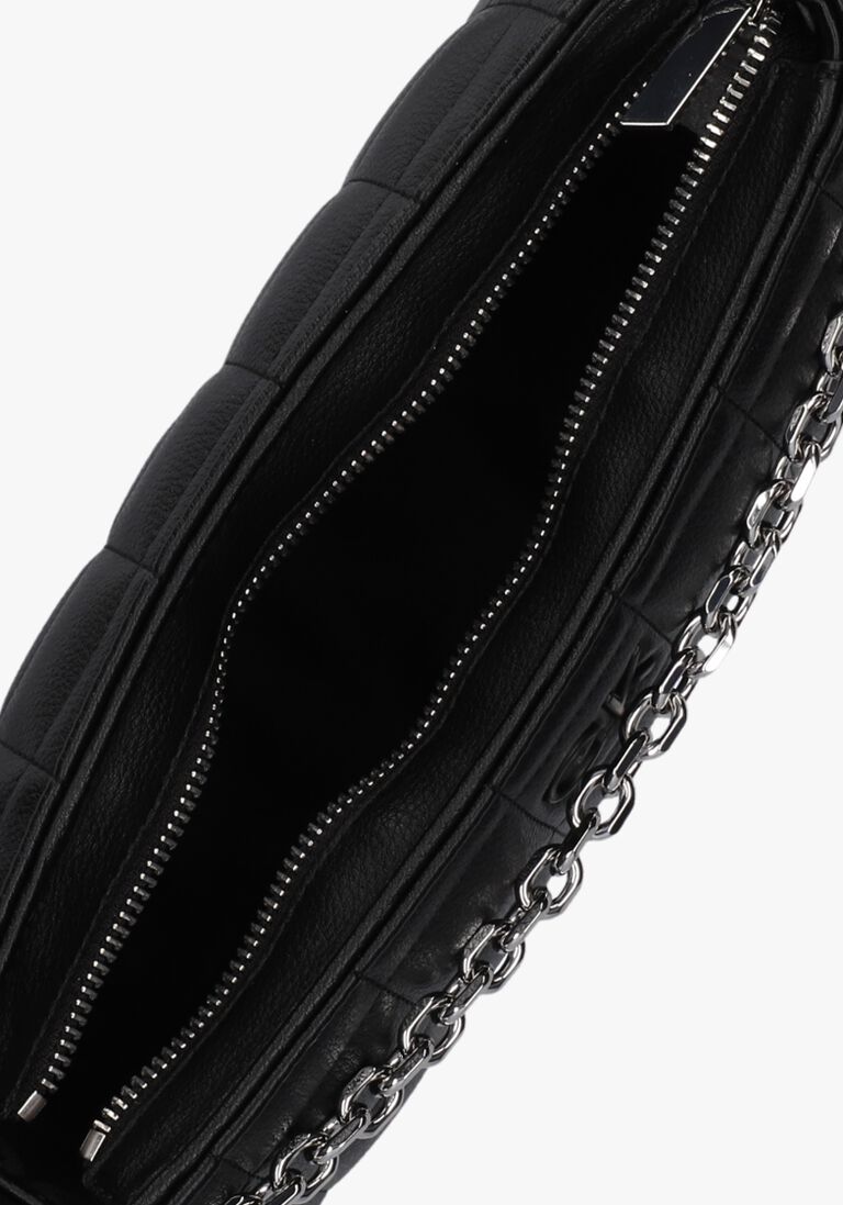CALVIN KLEIN zwarte calvin klein schoudertas square quilt chain elongated bag
