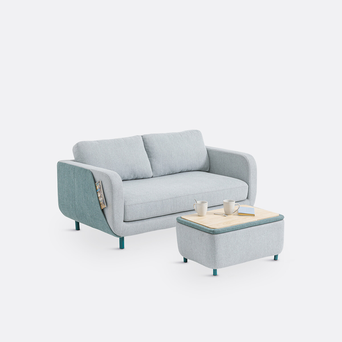 LA REDOUTE INTERIEURS<br>Puff 3 em 1: assento, arrumação e mesa de centro, Jimba