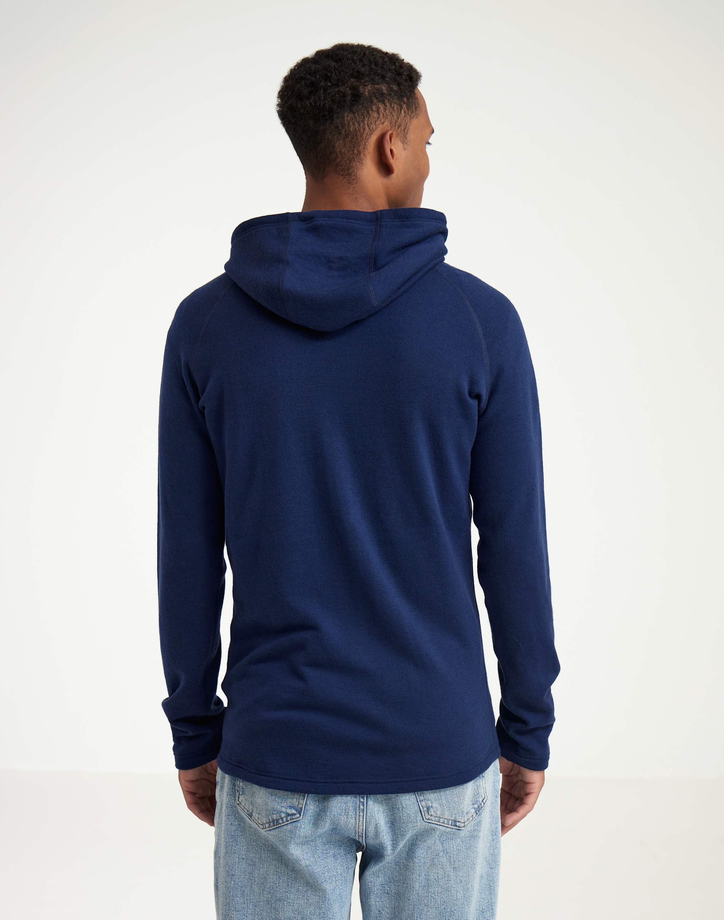 Vest met capuchon van merinowol terry voor heren