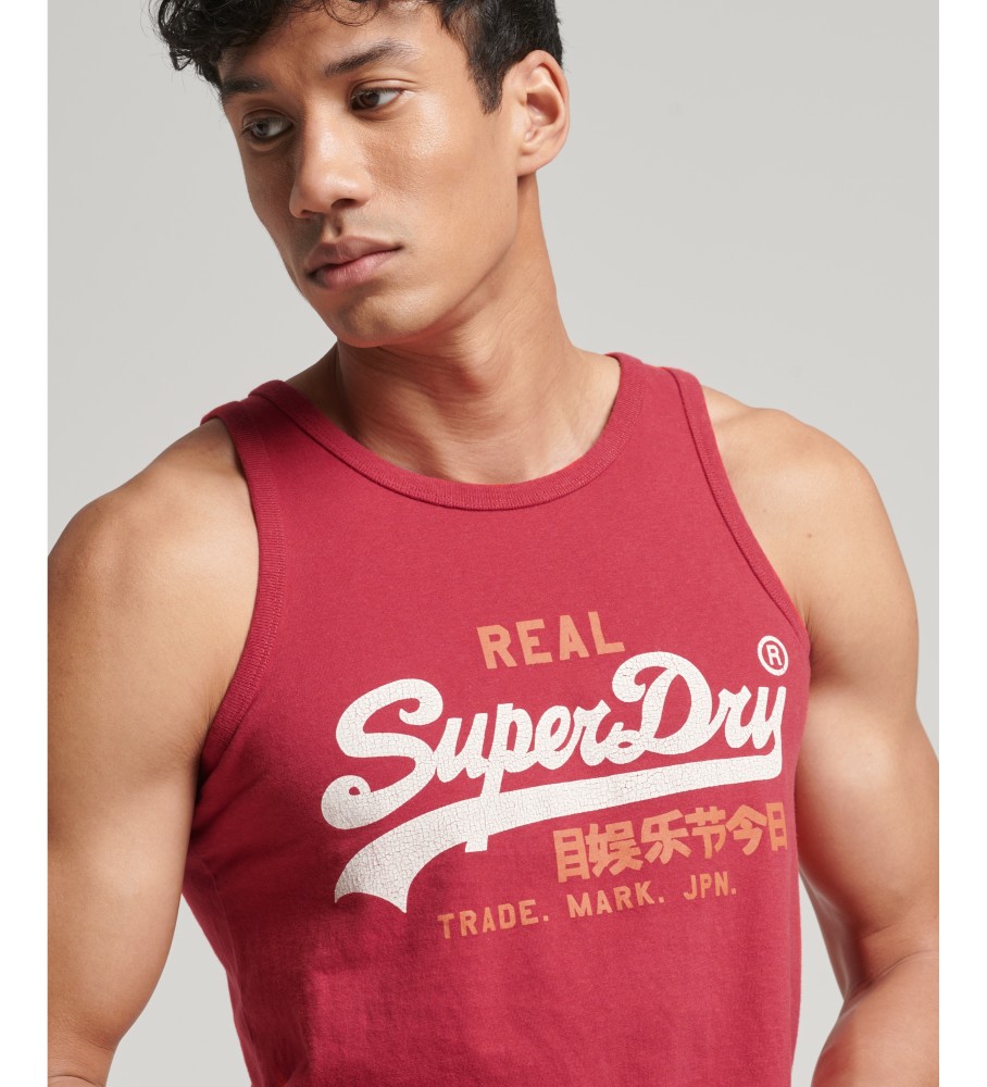 Camisa sem mangas Superdry Vintage Logo Heritage vermelha