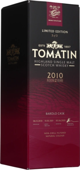 TOMATIN 12 YEARS 2010 BAROLO ITALIAN COLLECTION 70CL