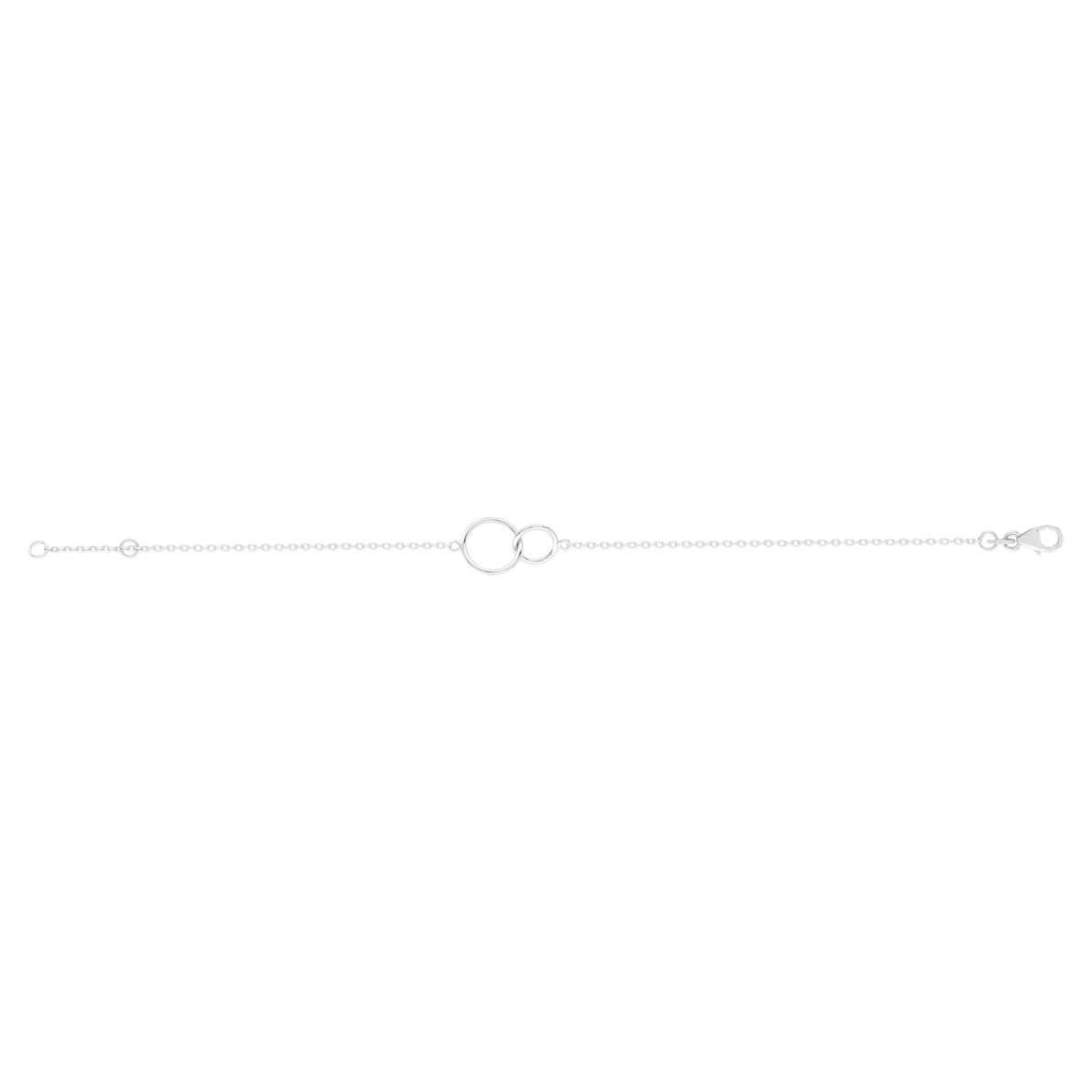Bracelet argent 925 anneaux entrelacés 18 cm