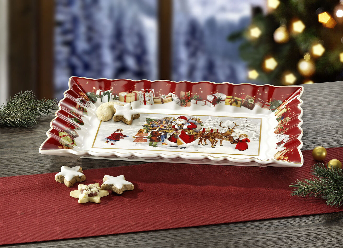 Servierplatte mit zauberhaftem Weihnachtsmann-Motiv