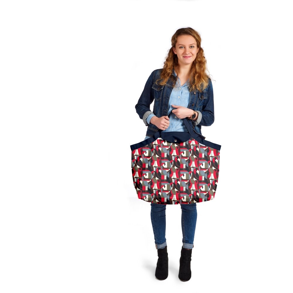 Grand Sac Cabas En Tissu Oiseau Pop