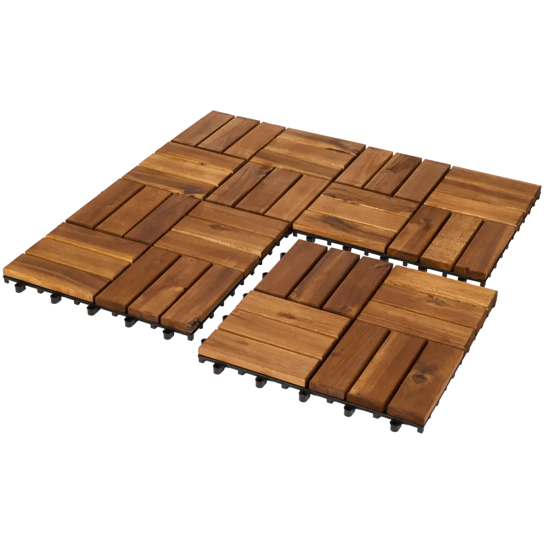 Houten terrastegels 4 stuks | 31 x 31 x 2,5 cm
