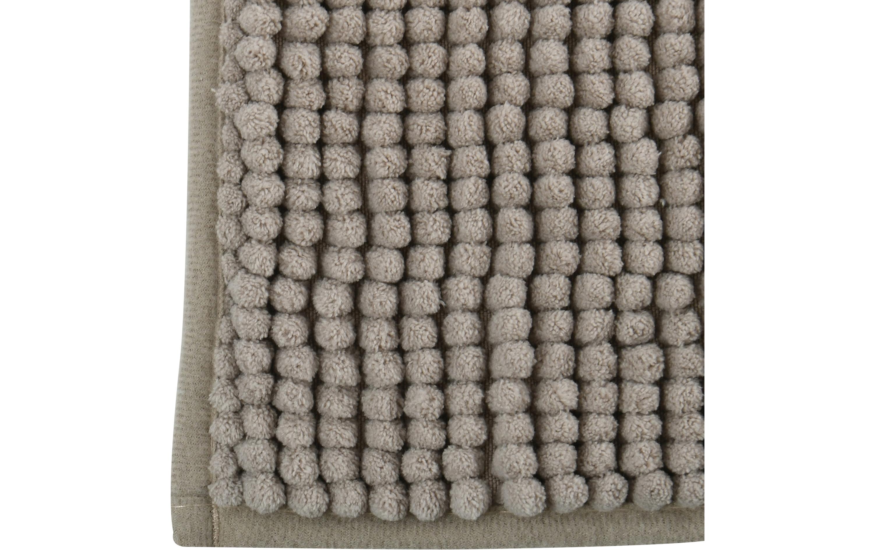 Badteppich Chenille 40 x 60 cm, TaupeBadematte mit rutschfester Unterseite