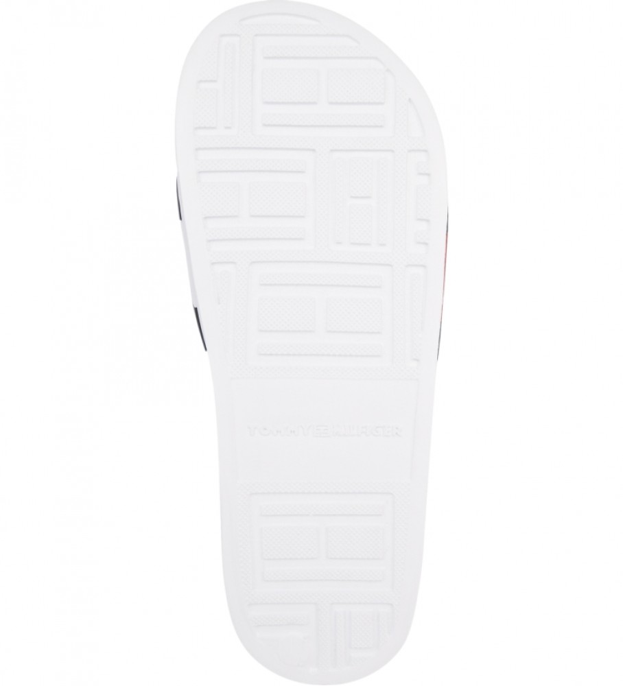 Chinelo de borracha Tommy Hilfiger com bandeira branca