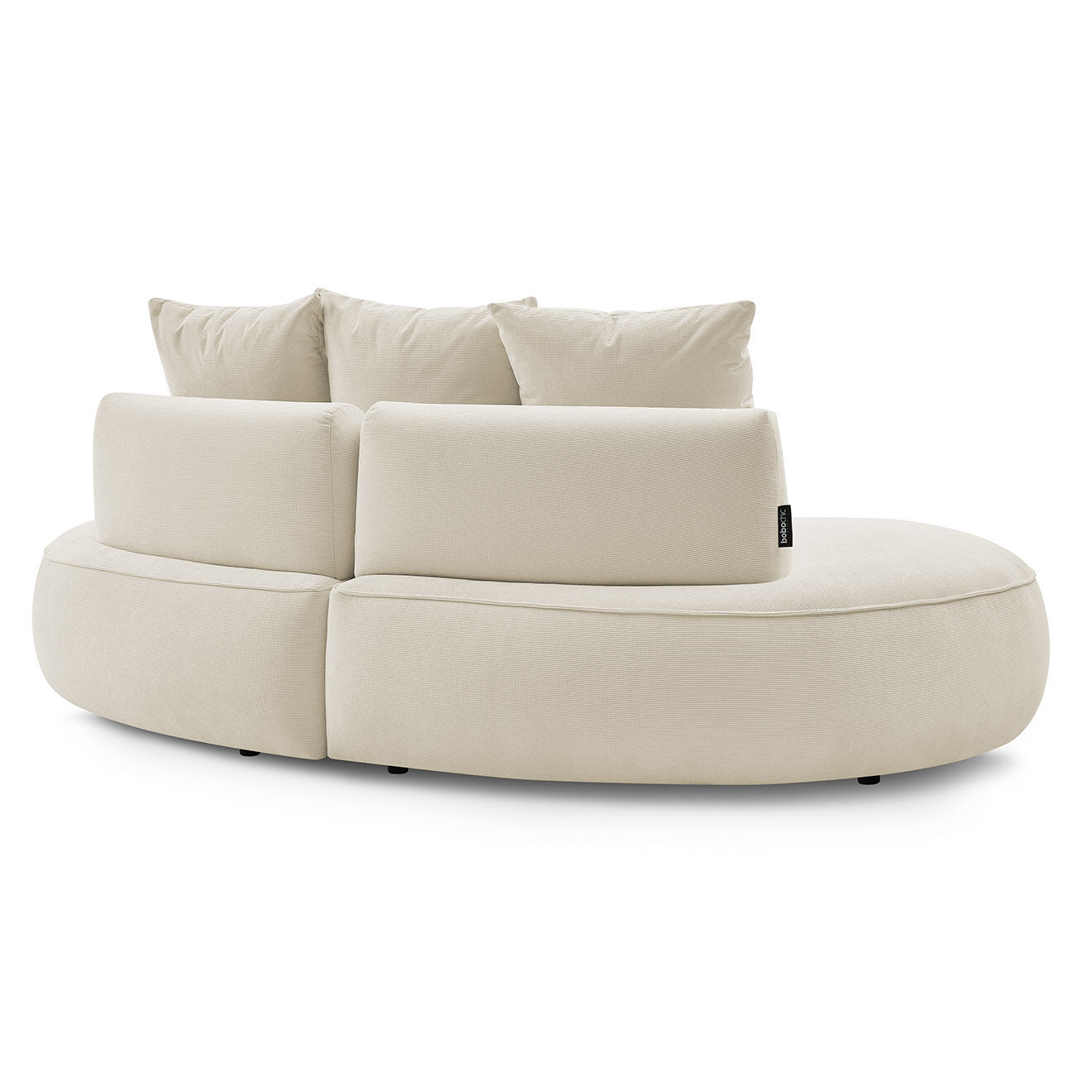 Bobochic Canapé droit fixe 3 places saint-germain tissu texturé beige - 260x145x92 cm