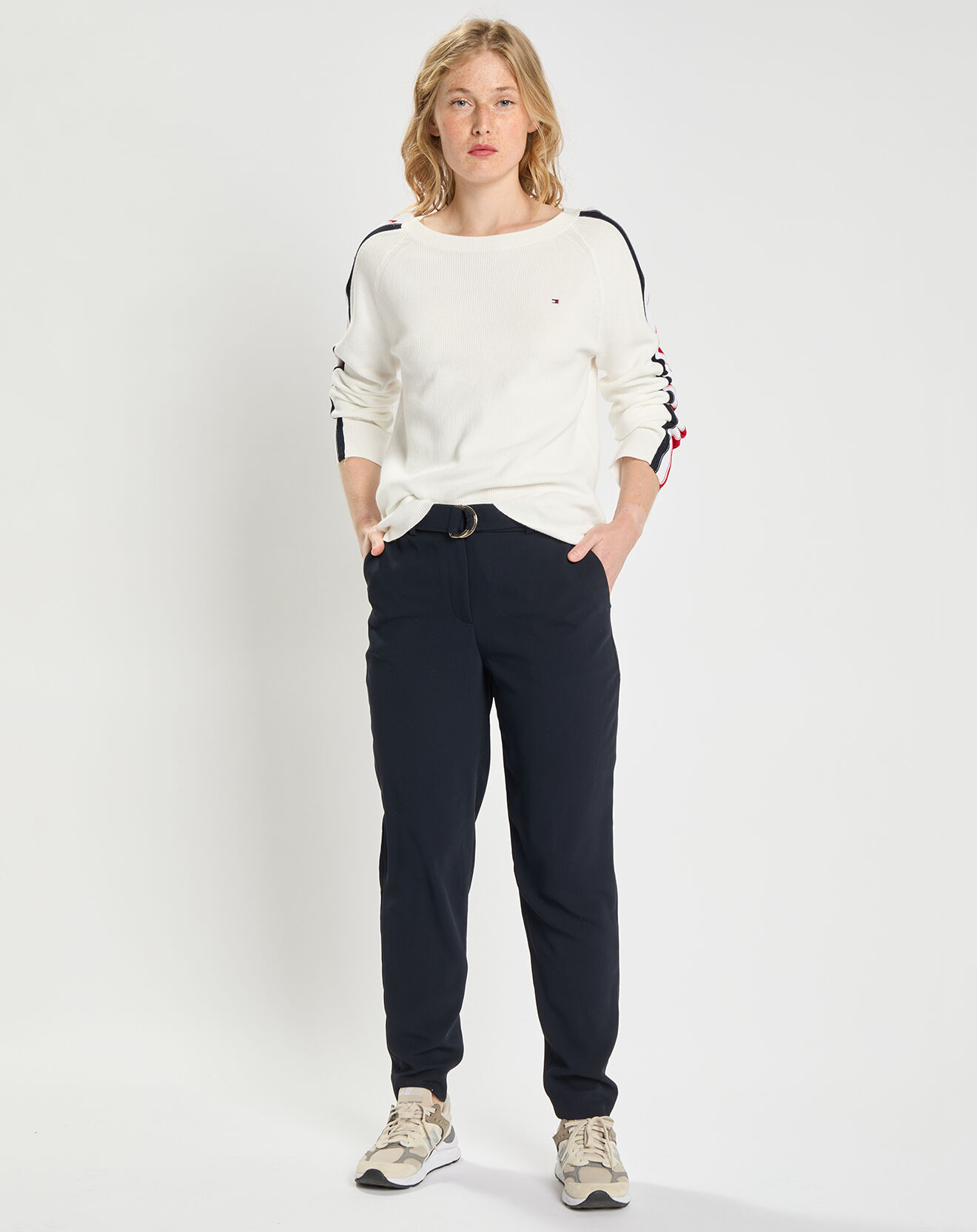 Tommy Hilfiger Pull Global Stripe écru