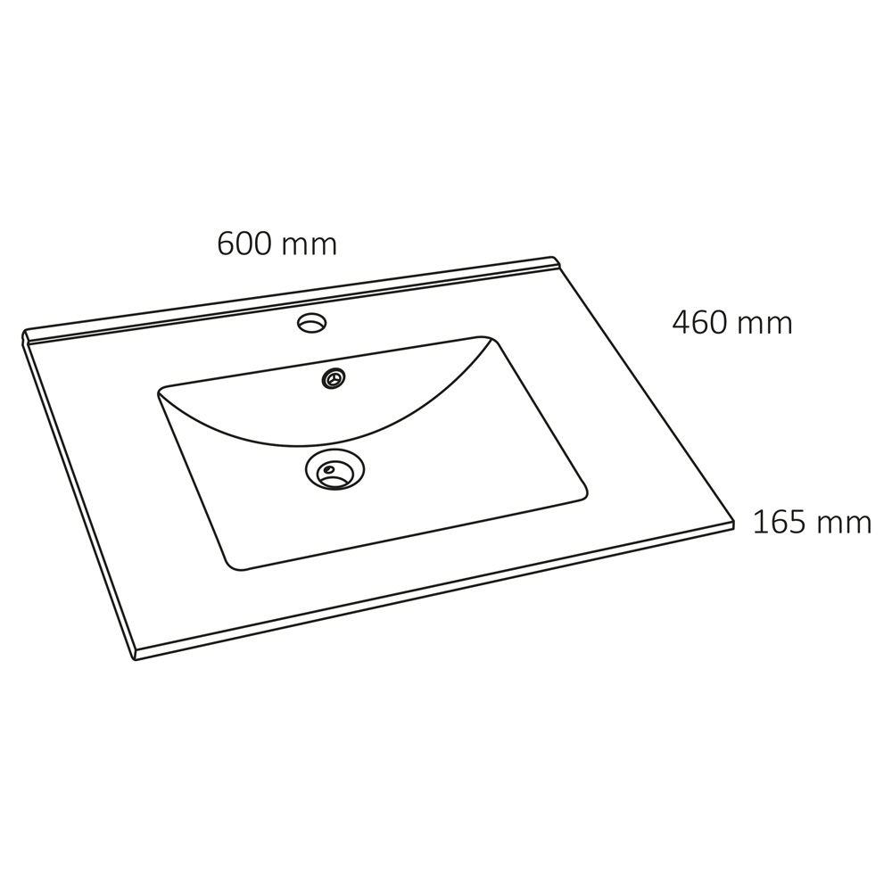 Differnz Providence wastafel keramiek 60 wit