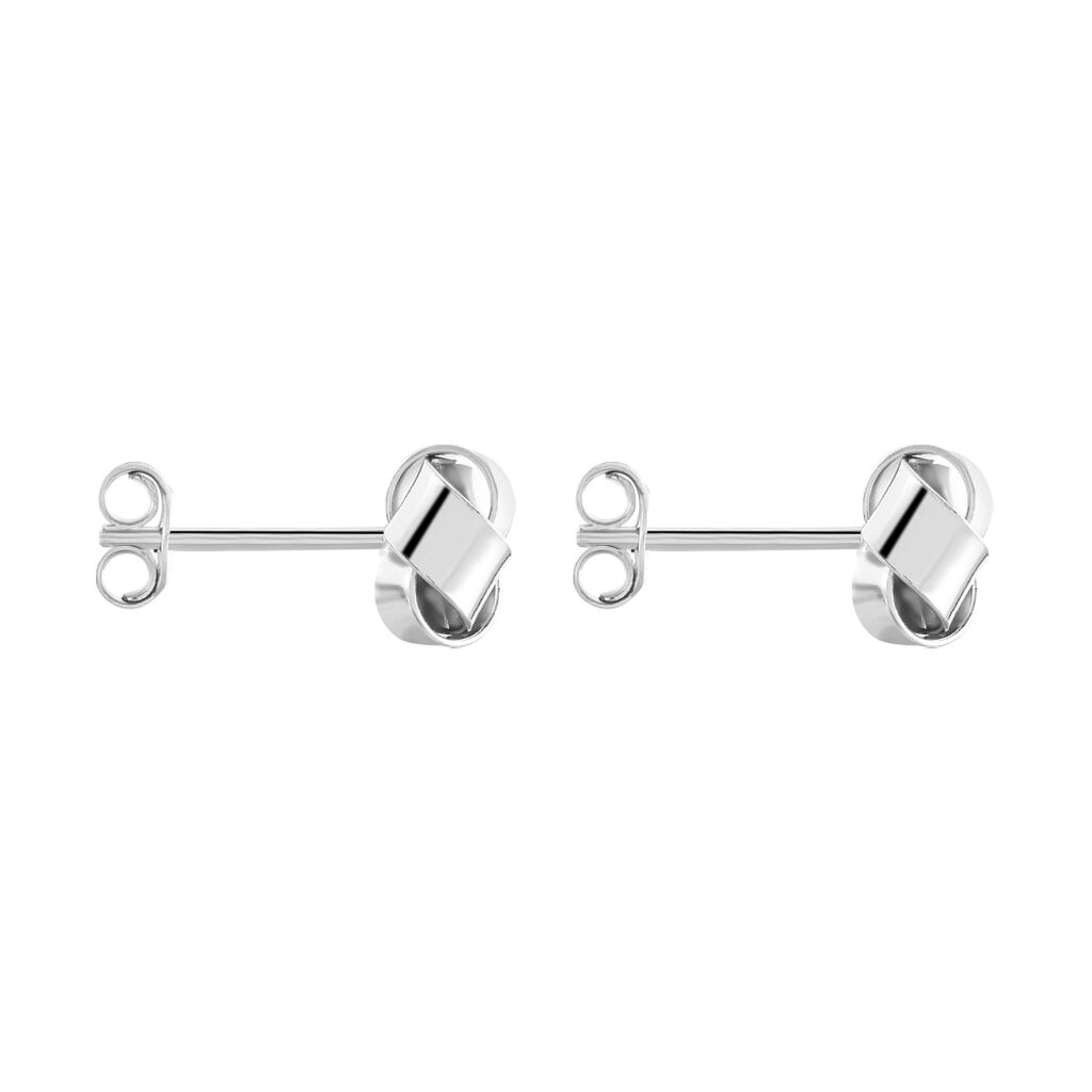 Boucles D'oreilles Puces Shaina Argent Blanc