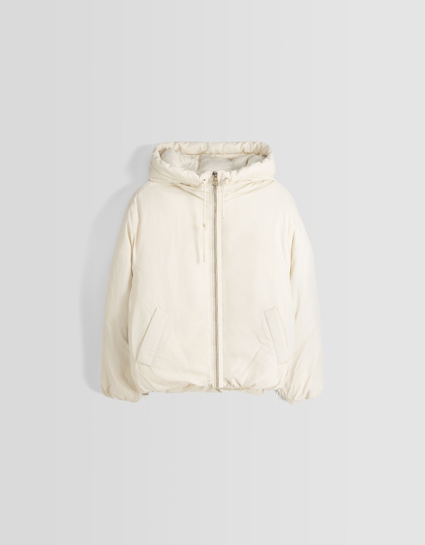 Jaqueta puffer com capuz