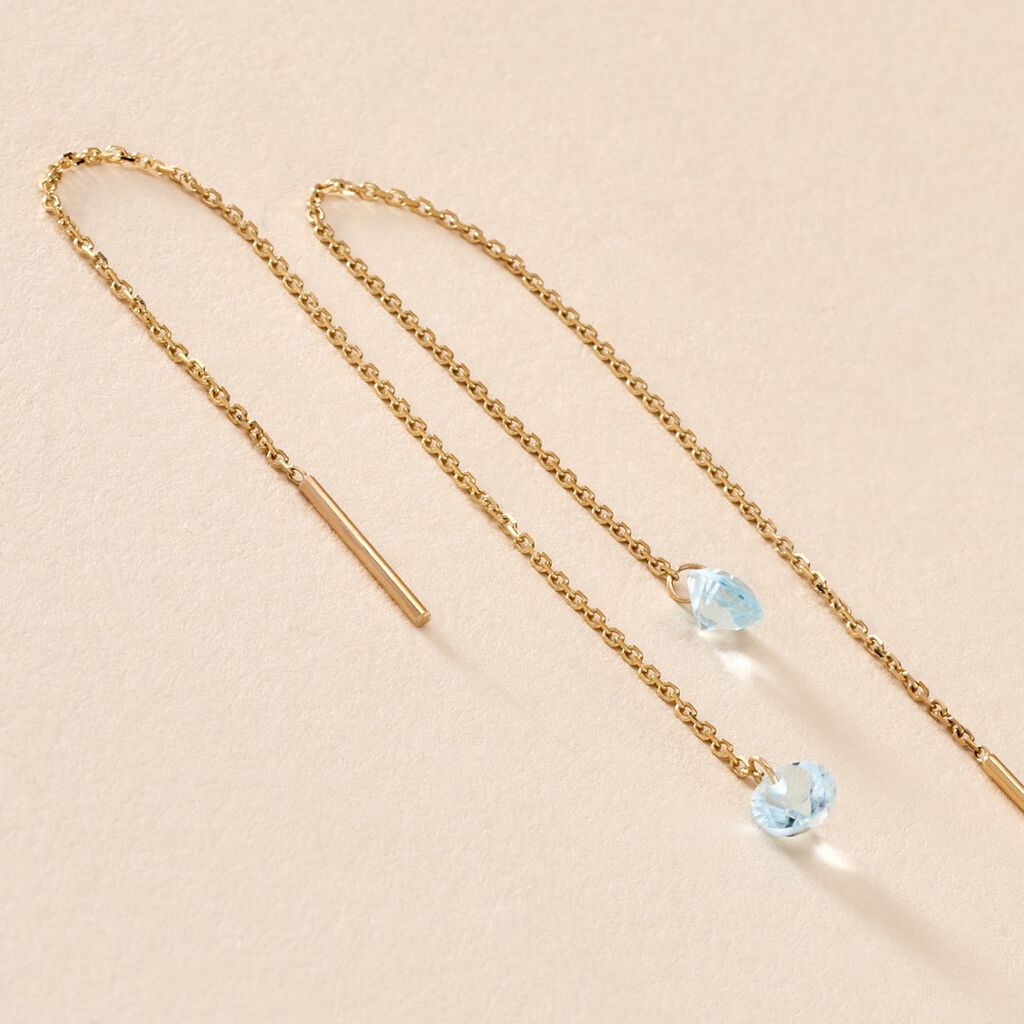Boucles D'oreilles Pendantes Les Audacieuses Or Jaune Topaze