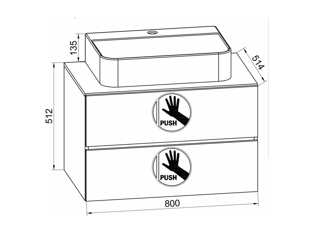 Plan de toilette 2 pièces Lavabo Lendas S BL