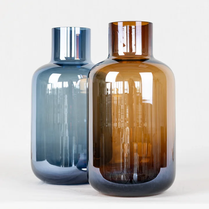 HANA - Lister Glas Vase Ø 13 x H 25 cm, blau