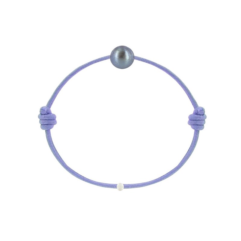 Set Collier et Bracelet Lien La Perle Noire des Poulettes - Colors - Violet
