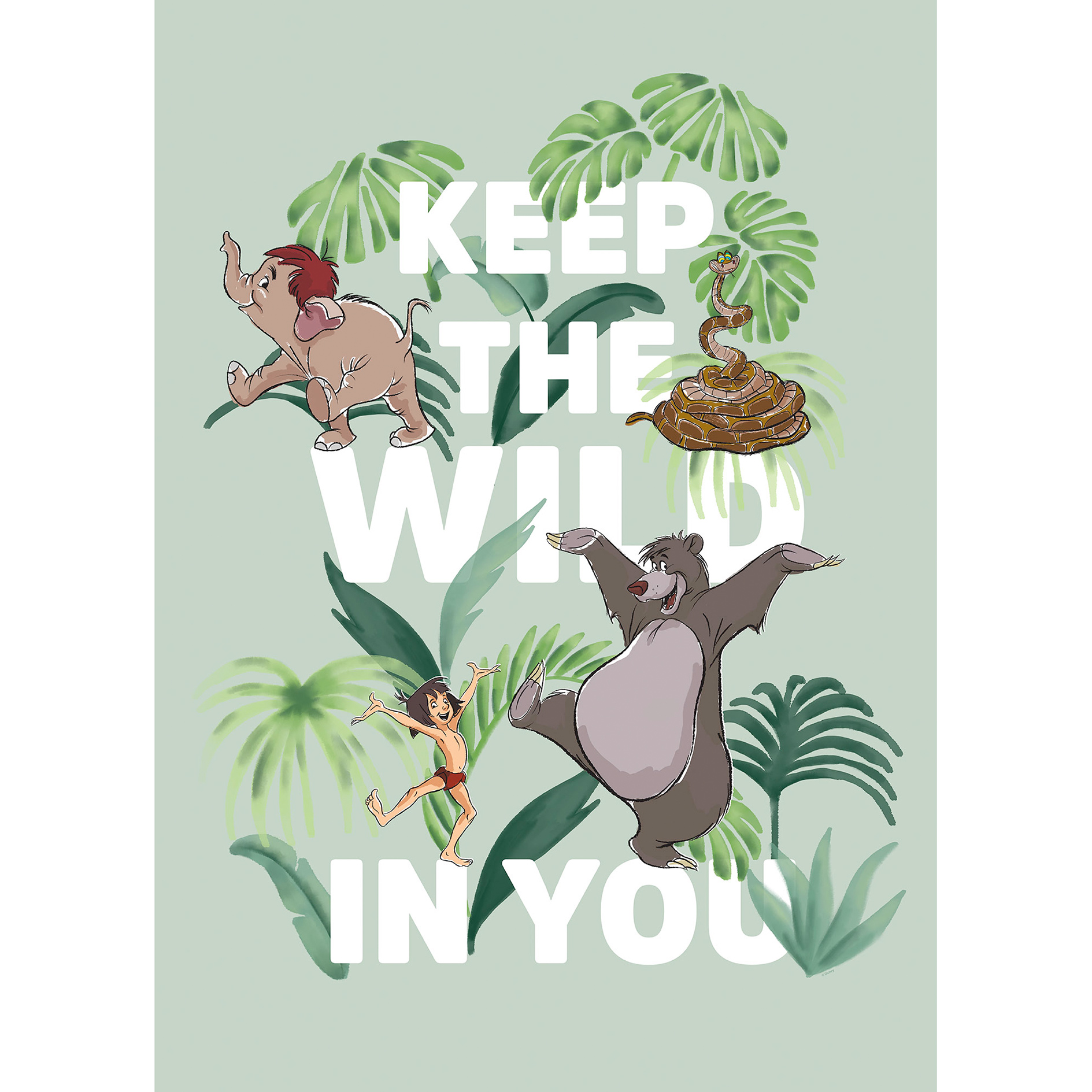 Wandbild JUNGLE BOOK KEEP THE WILD - 50x70 cm