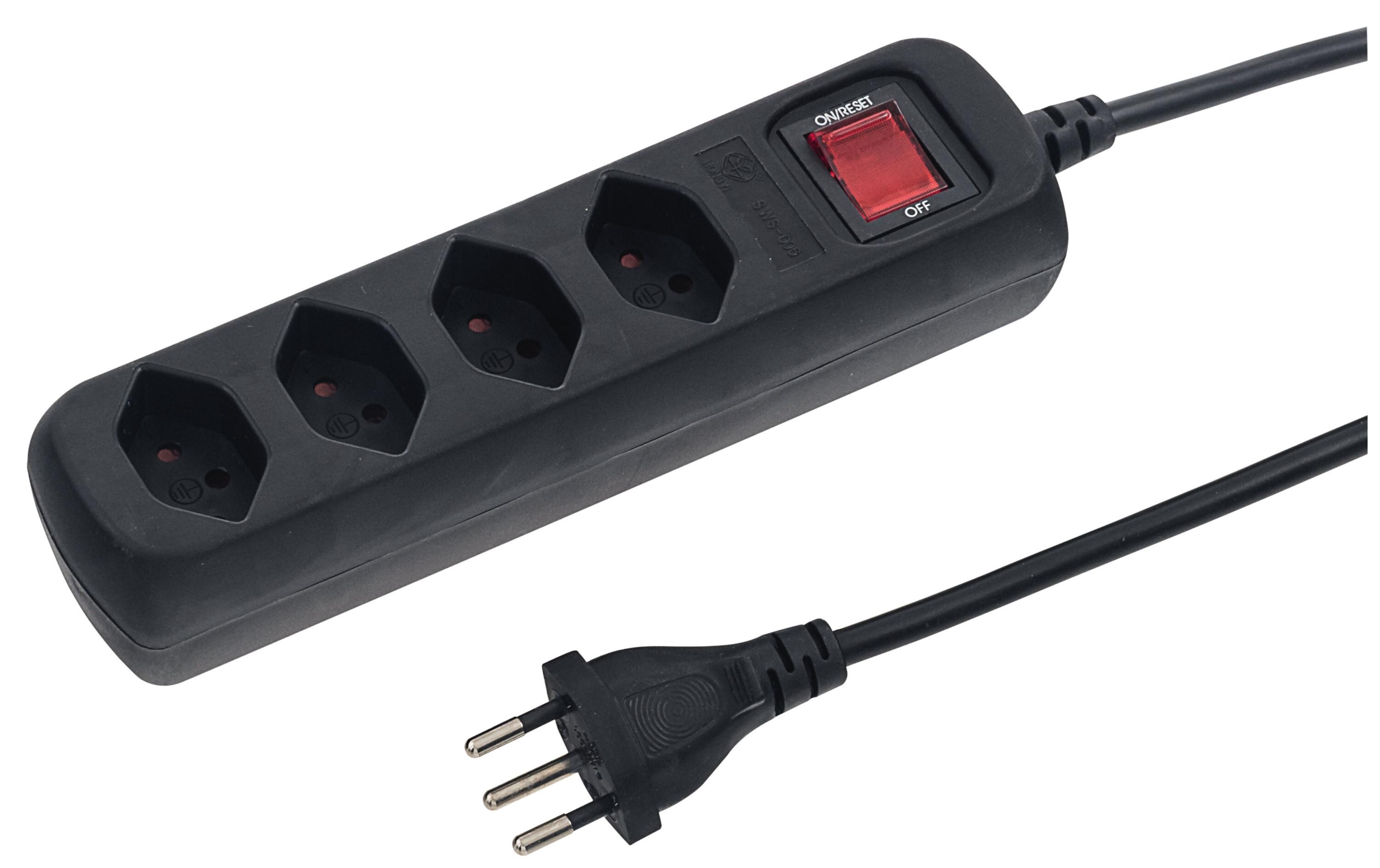 Steckdosenleiste POWER EASY 4x T13Steckdosenleiste, Schwarz