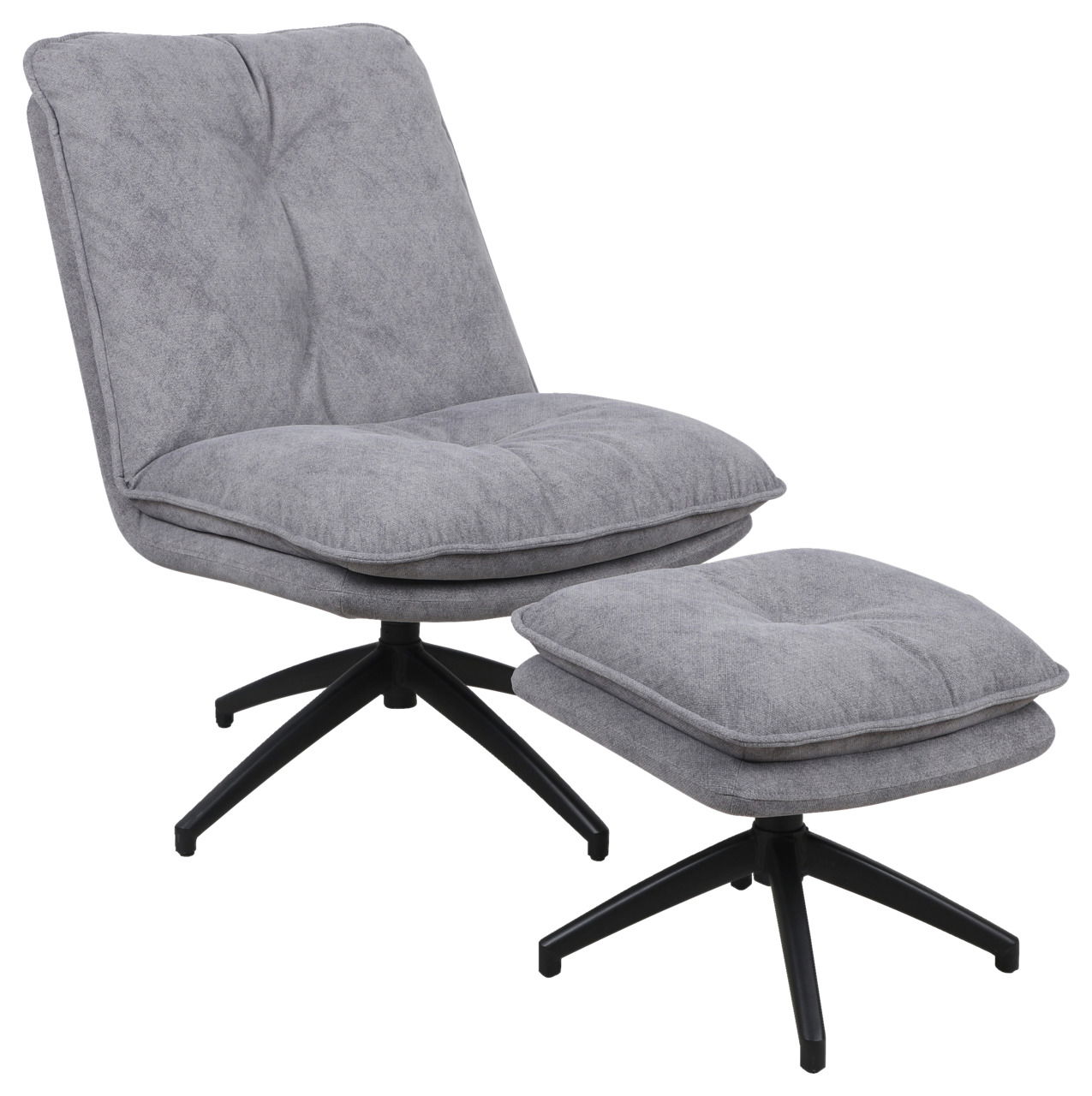 Cantus Sessel drehbar mit Hocker LEVI