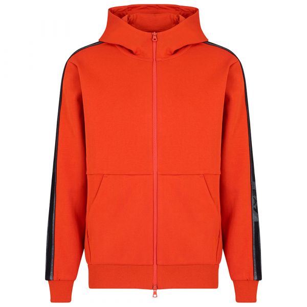 EA7 para Homem Camisola com Capuz em Malha de Algodão da Série Logo, Cor de Laranja Xl
