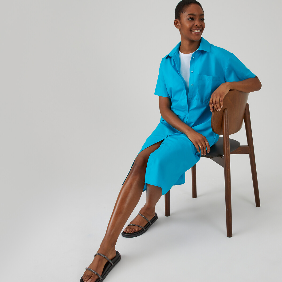 COLEÇÕES LA REDOUTE<br>Vestido camisa, mangas curtas