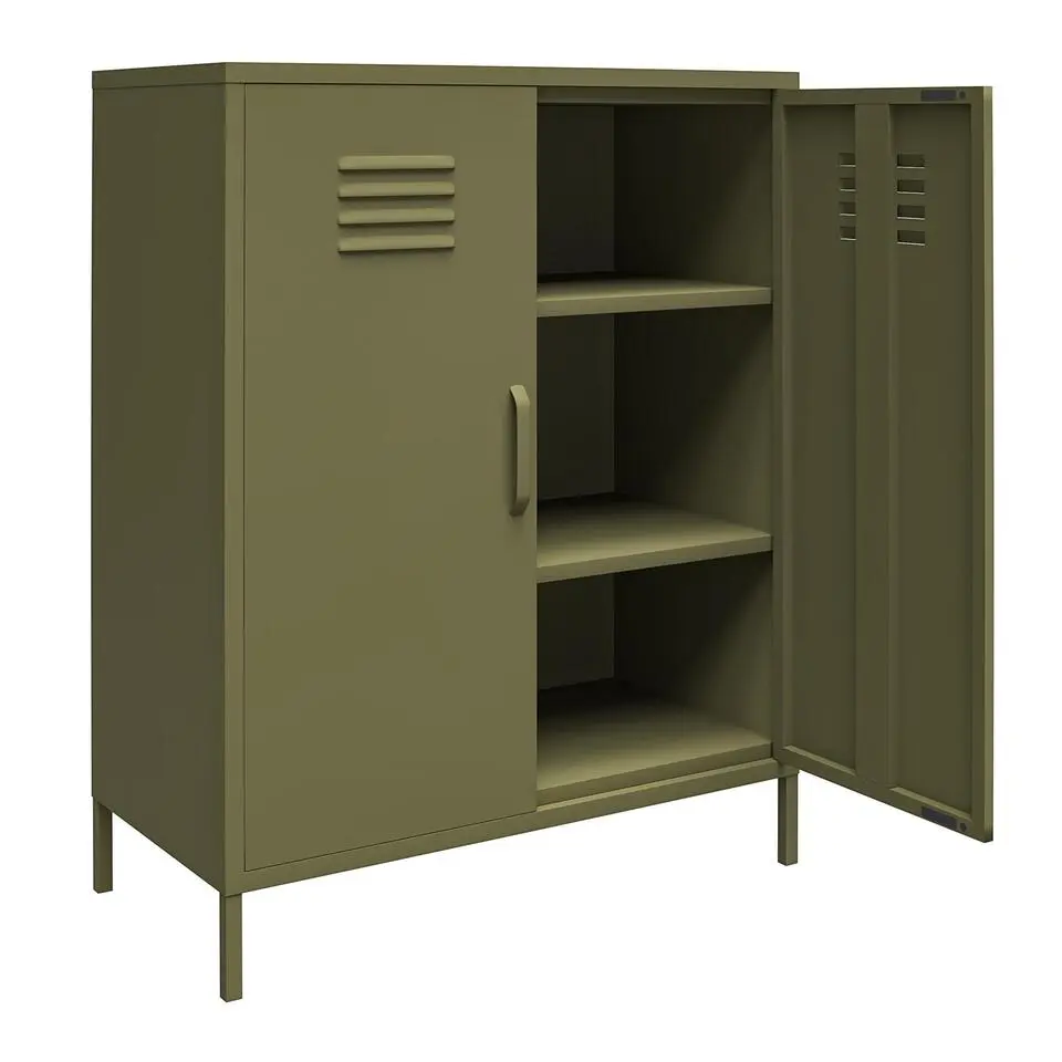 Bradford - Wandkast met 2 groene metalen deuren