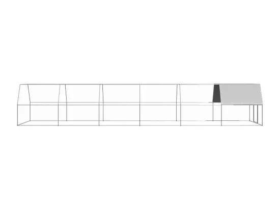Poulailler 3x12x2 m acier galvanisé