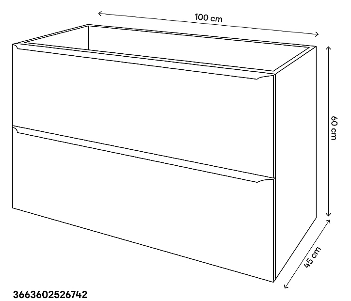 Meuble sous vasque à suspendre GoodHome Imandra bois chêne 100 cm