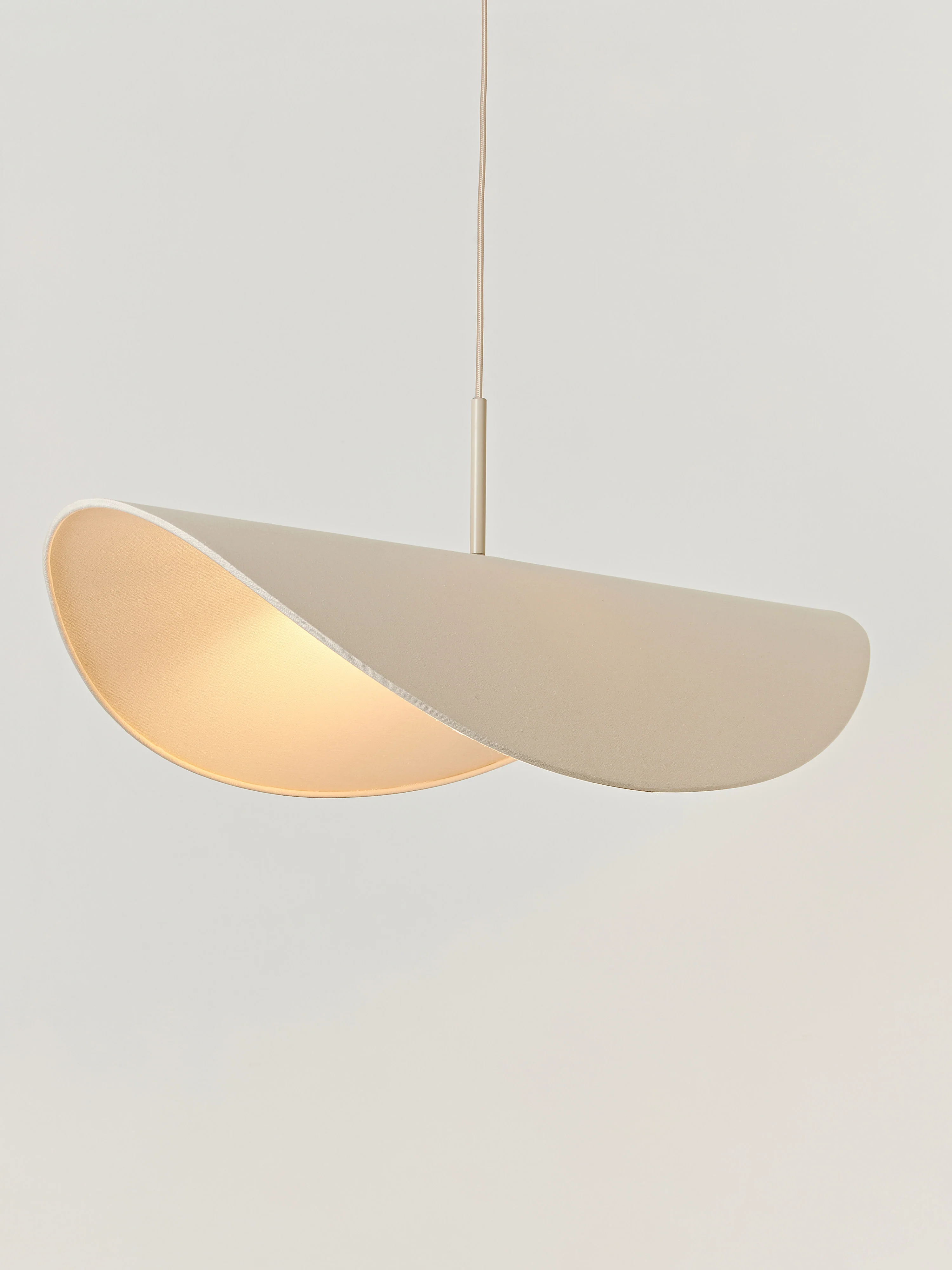 Grote design hanglamp Kenzie van linnen