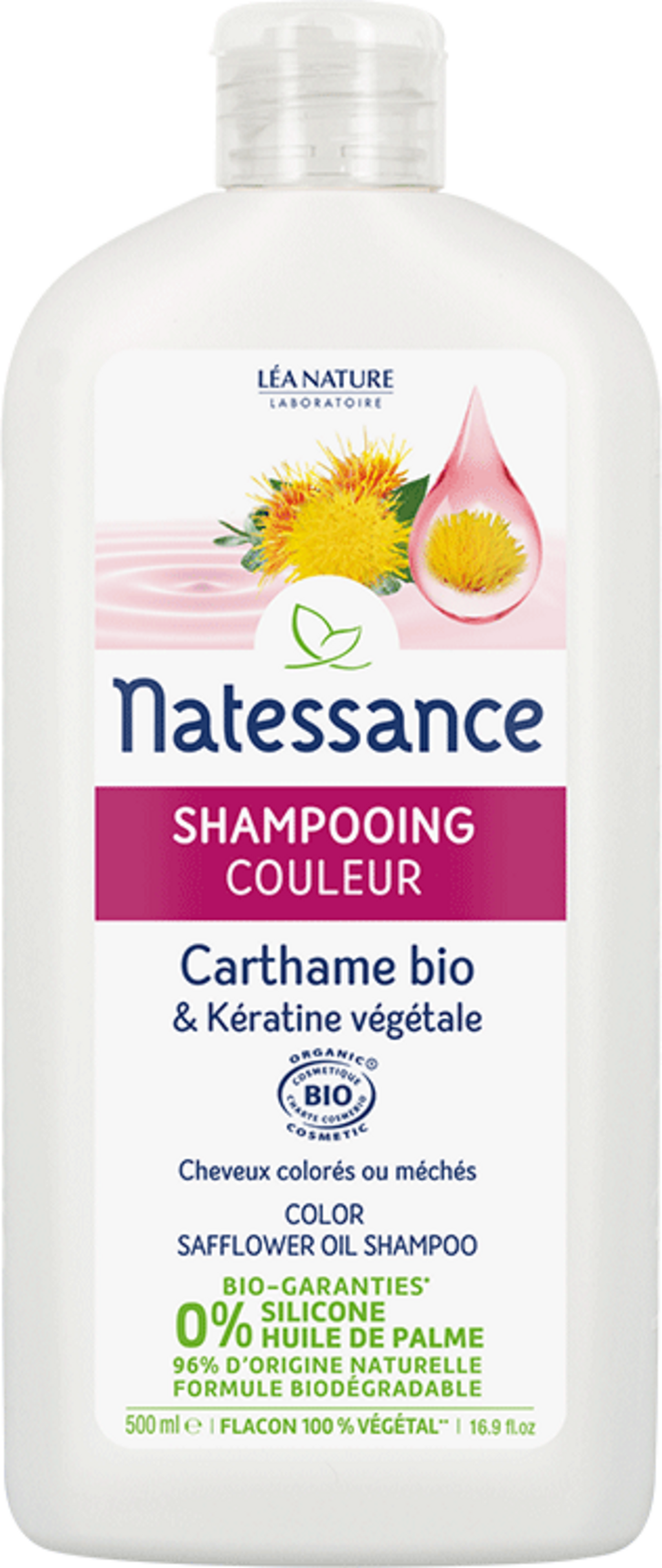 Natessance  Color Shampoo Saflor & Keratin, 500 ml