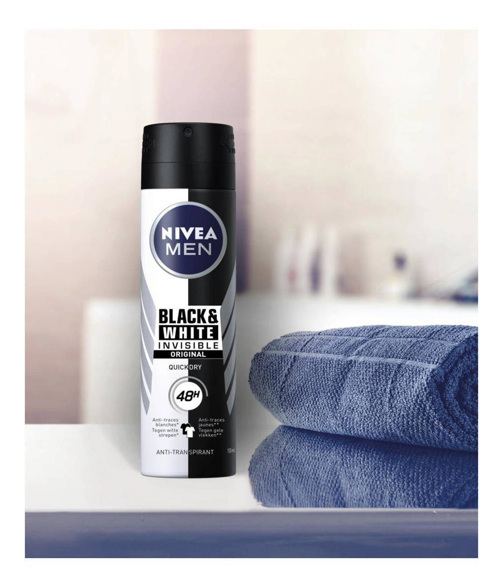 Invisible for Black & White Power deodorant- 6 x 150 ml - voordeelverpakking