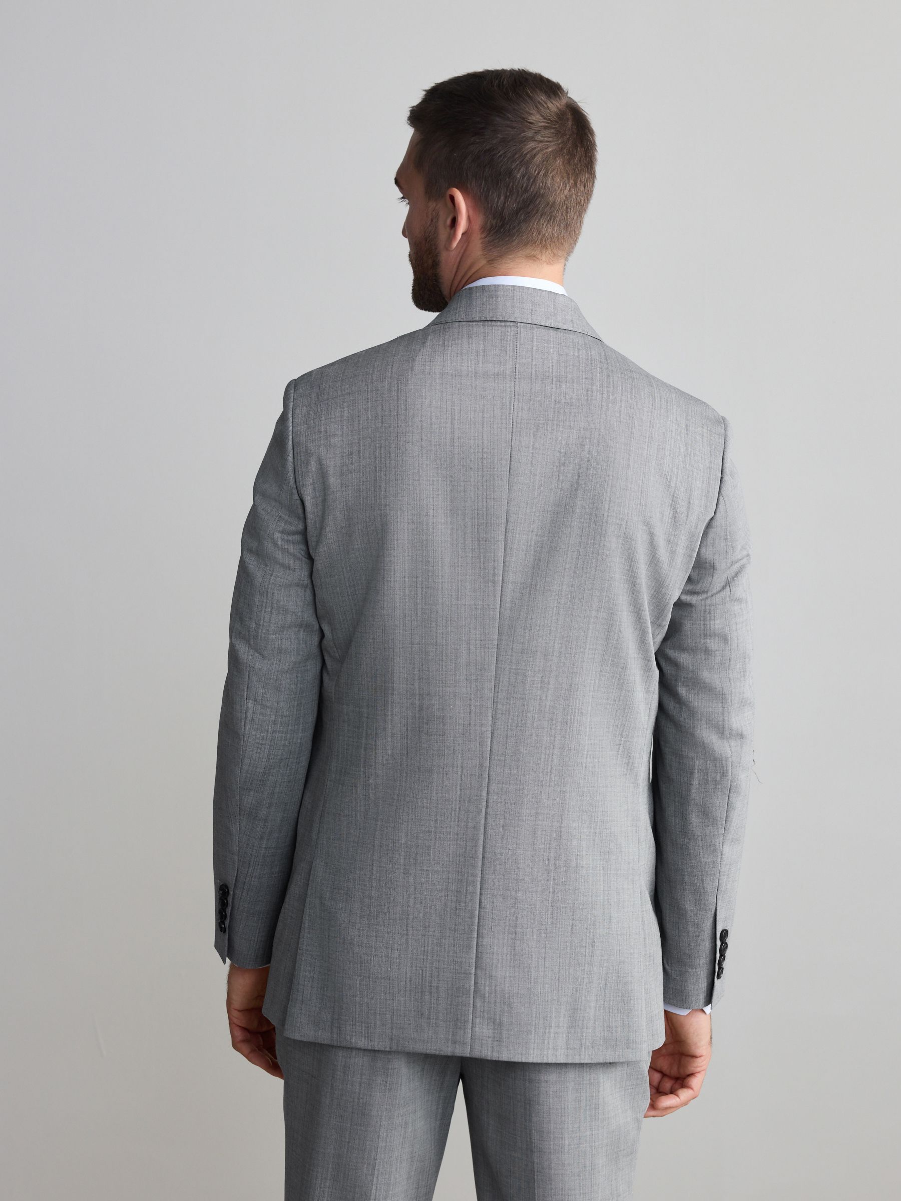 Grijs - Regular Fit Signature Nova Fides 100% Italian Wool Suit Jacket