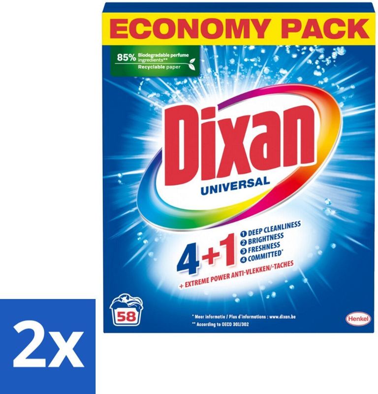Dixan Waspoeder Universeel - 58 Wasbeurten - 3,422 Kilo