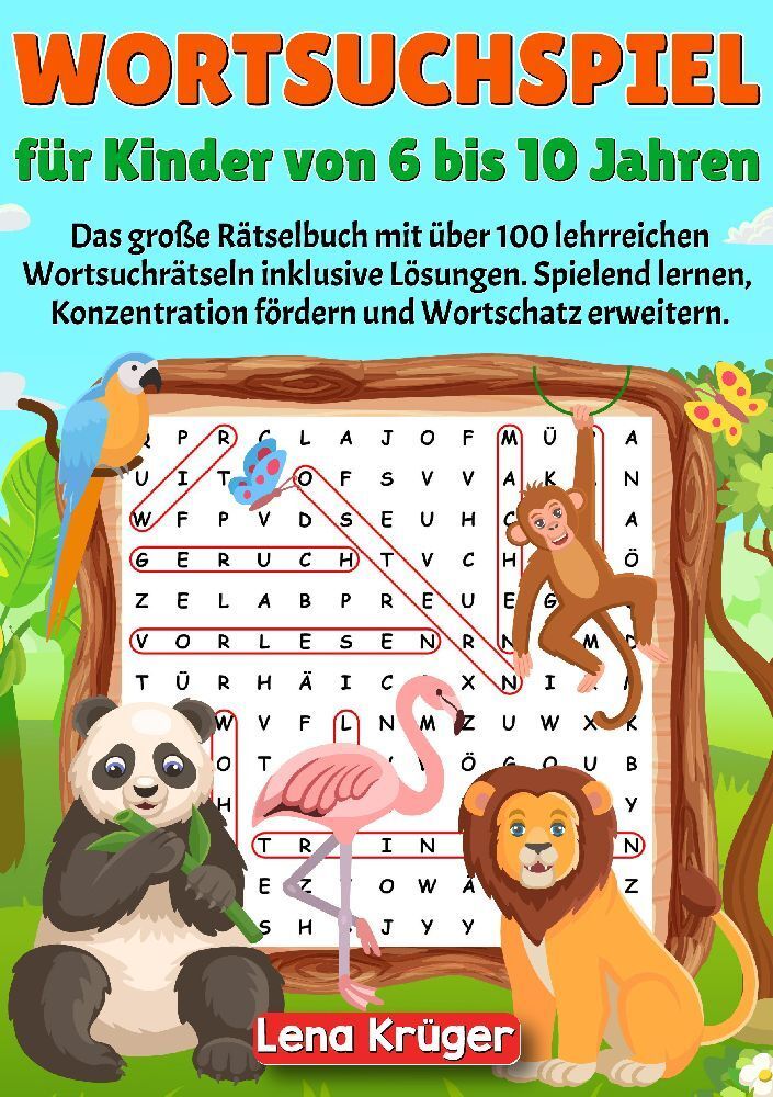 Wortsuchspiel für Kinder von 6 bis 10 Jahren