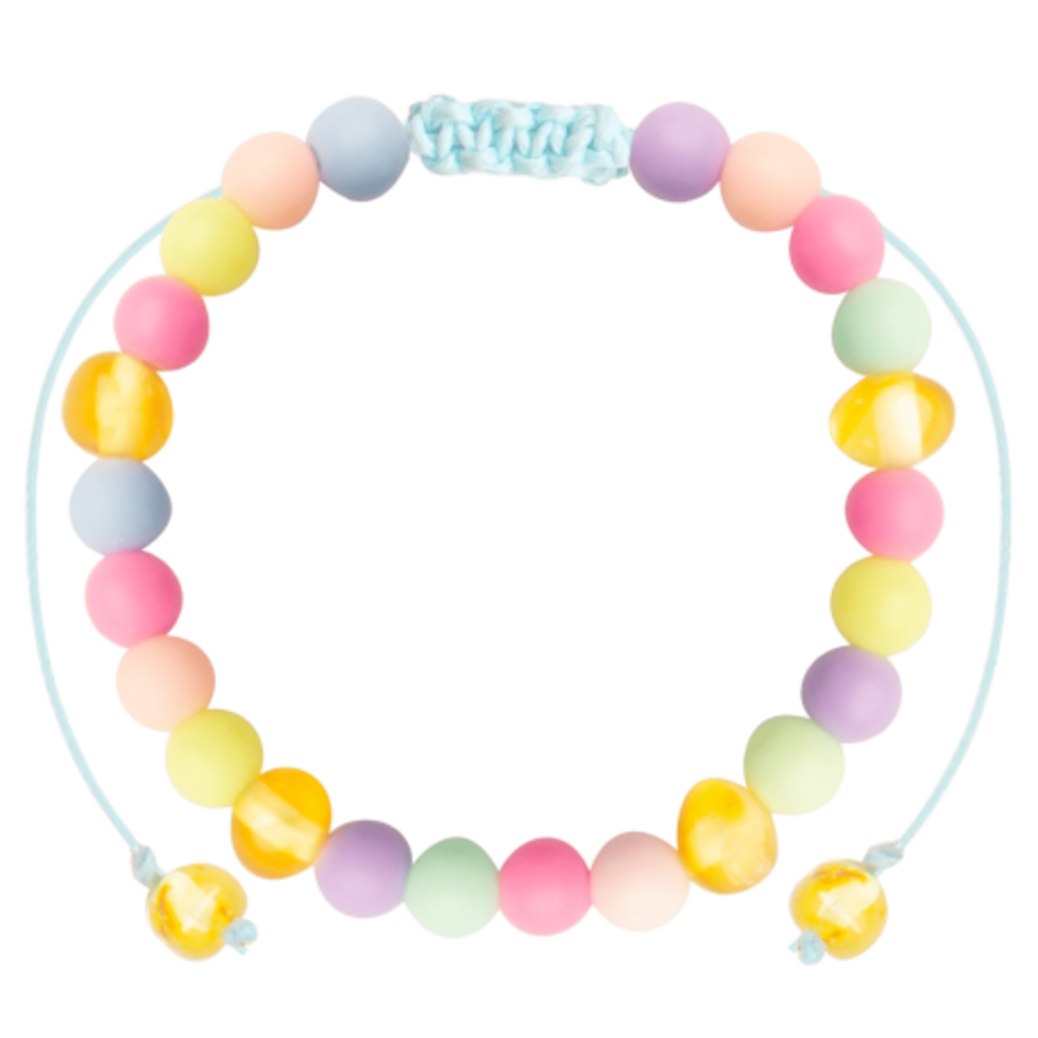 Barnsteen | Armband | Ruw | Regenboog | 16 cm