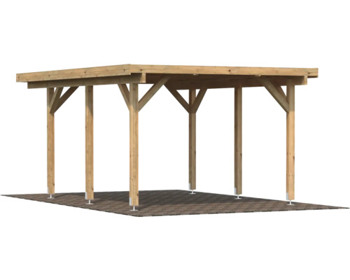 Enkele carport Palmako Karl 11,7 m² 360x512 cm dompelgegrond bruin