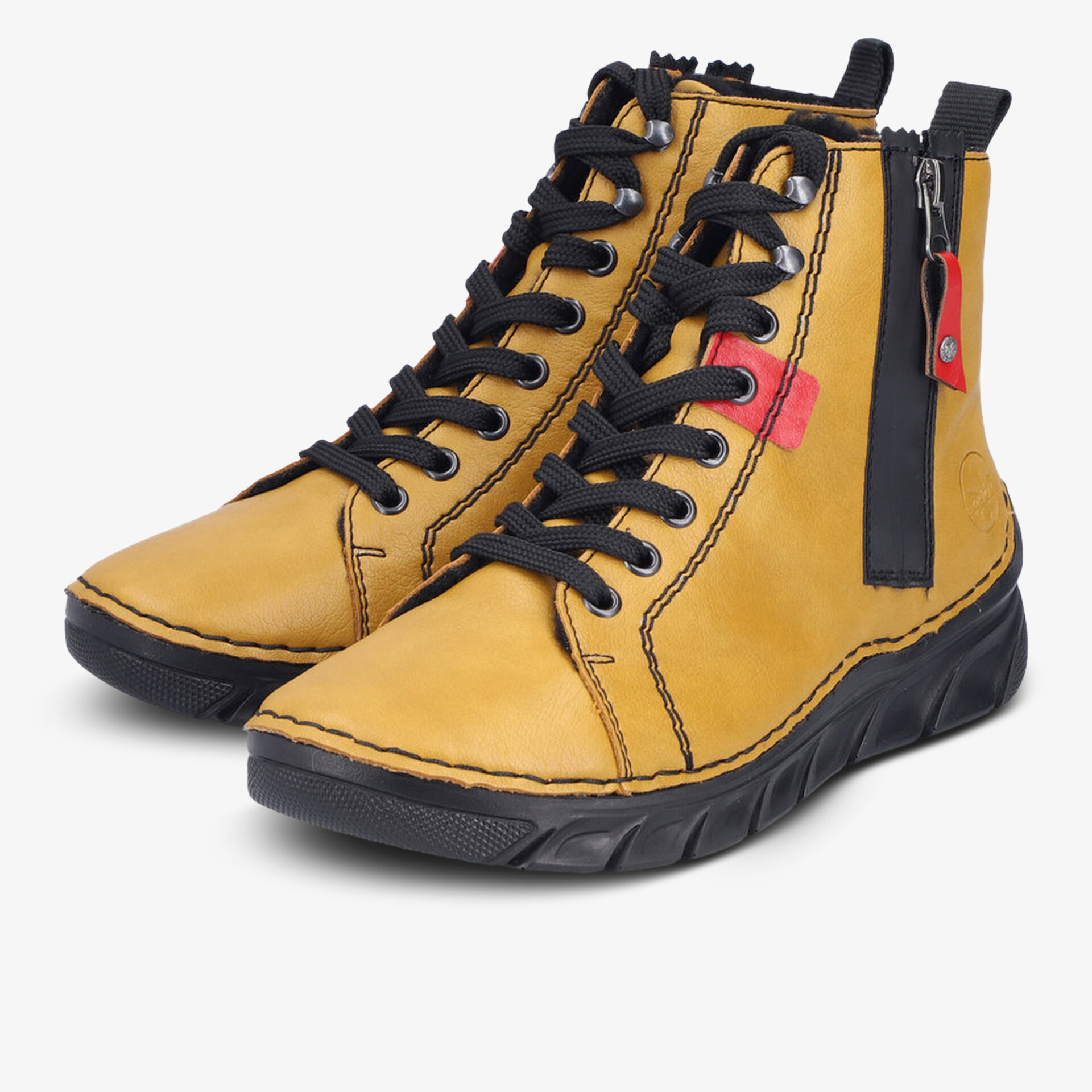 rieker Damen Schnürstiefeletten gelb