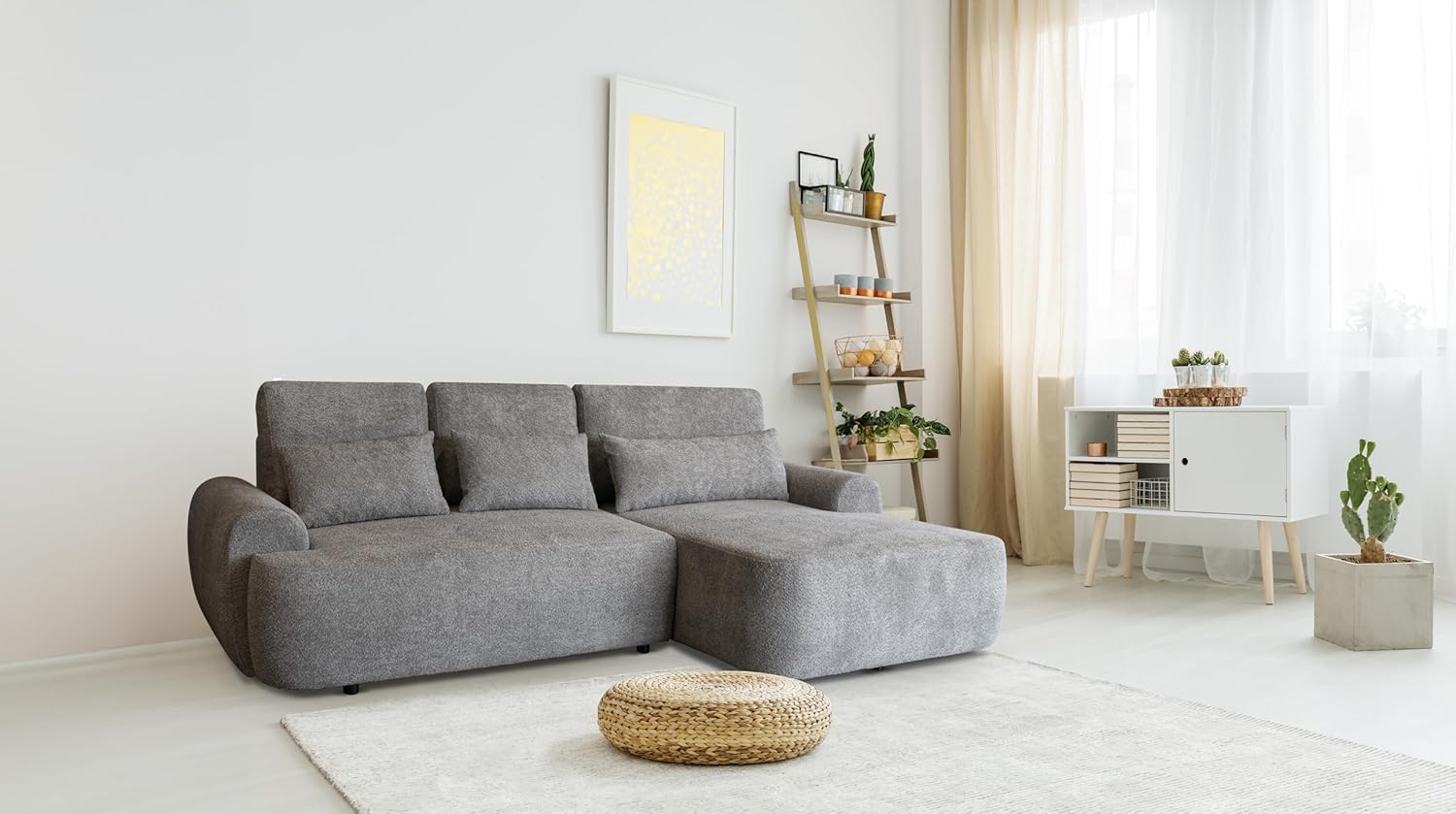 Robin Inspire Ecksofa Mit Schlaffunktion Bettkasten L Form Sofa Eckcouch Schlafcouch Freistehend Rechts Aldo Beige 266 x 160 x 87 cm