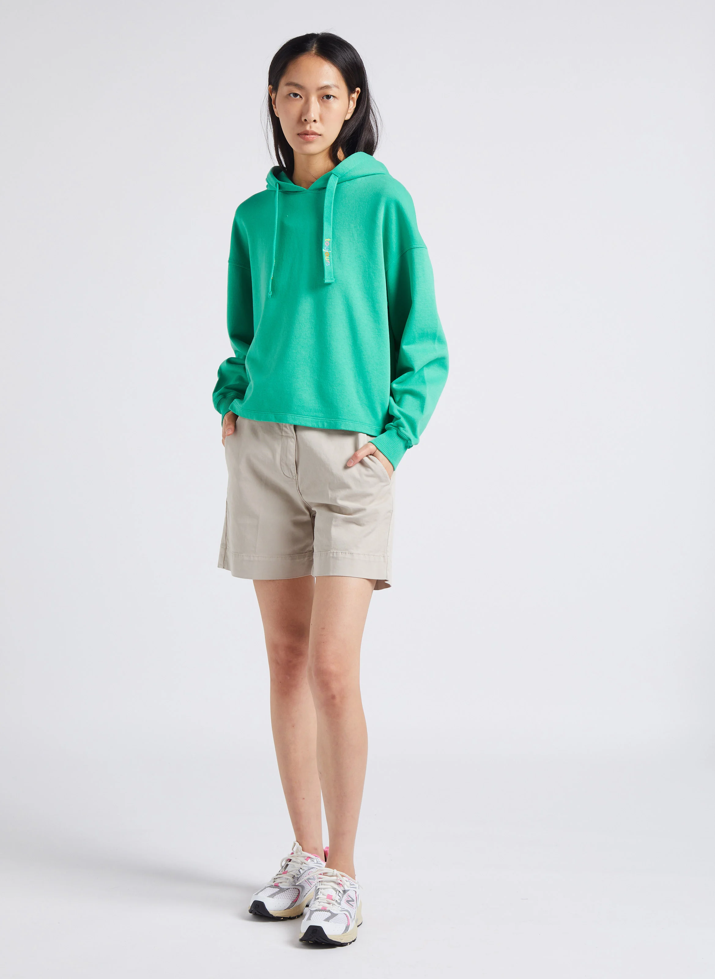 VERMONT - Short large en coton mélangé | Beige