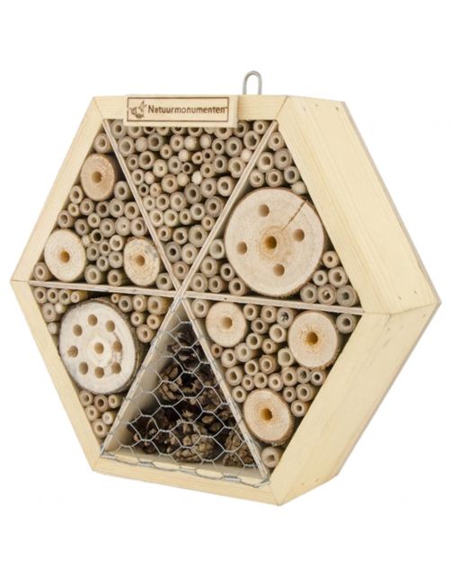 Natuurmonumenten Insectenhuis Zeshoek - Nestkast - 8x25x25 cm Medium