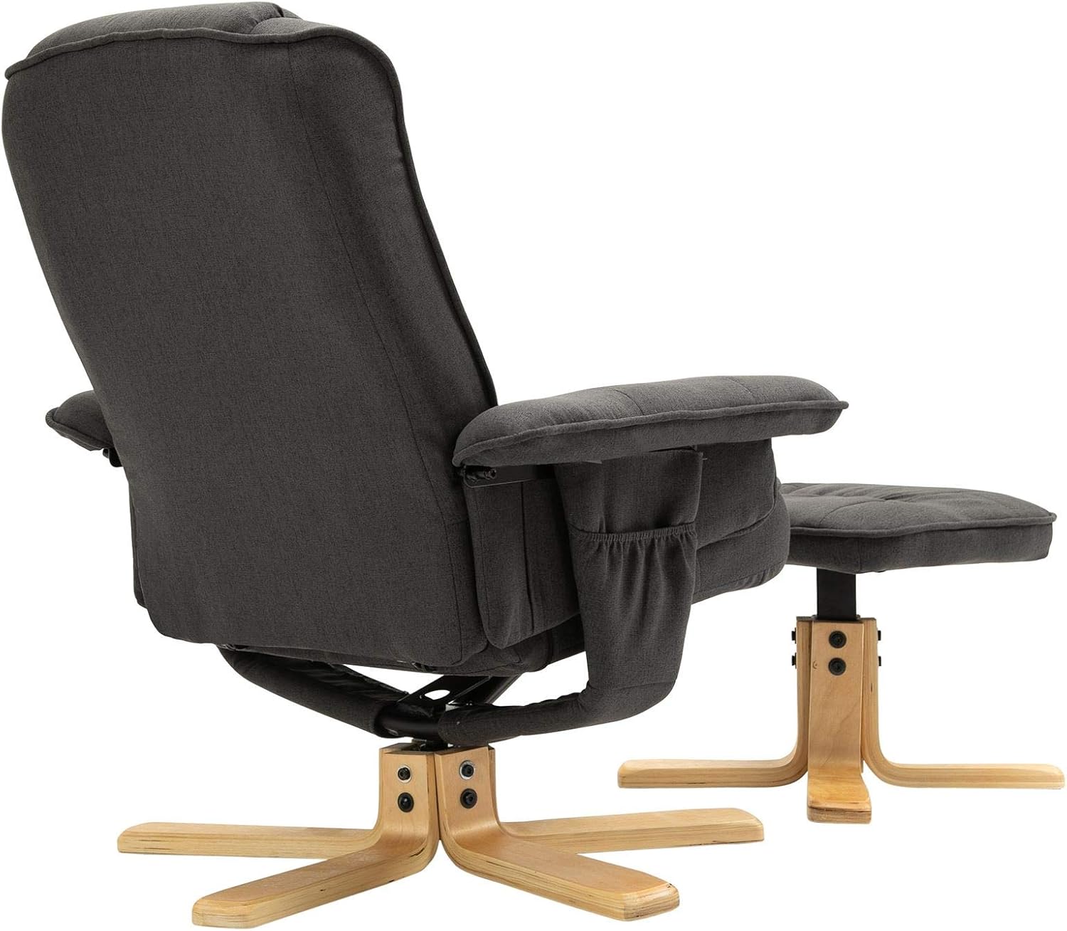 IDIMEX Relaxsessel Charly mit Hocker drehbar neigungsverstellbar anthrazit [Max. Belastbarkeit 100 kg] für Wohnzimmer, TV-Sessel Fernsehsessel mit Liegefunktion Polstersessel und Hocker