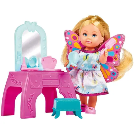 Simba Evi Love Beauty Fairy / Puppe als Fee mit Schminktisch und Stuhl sowie Zubehör, 12 cm