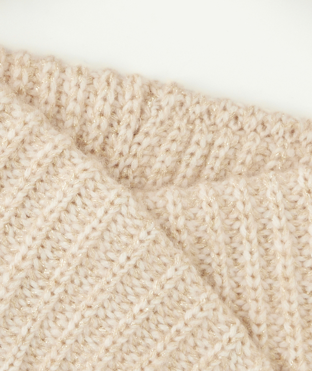 SET TRICOT BÉBÉ FILLE EN FIBRES RECYCLÉES ROSE POUDRÉ