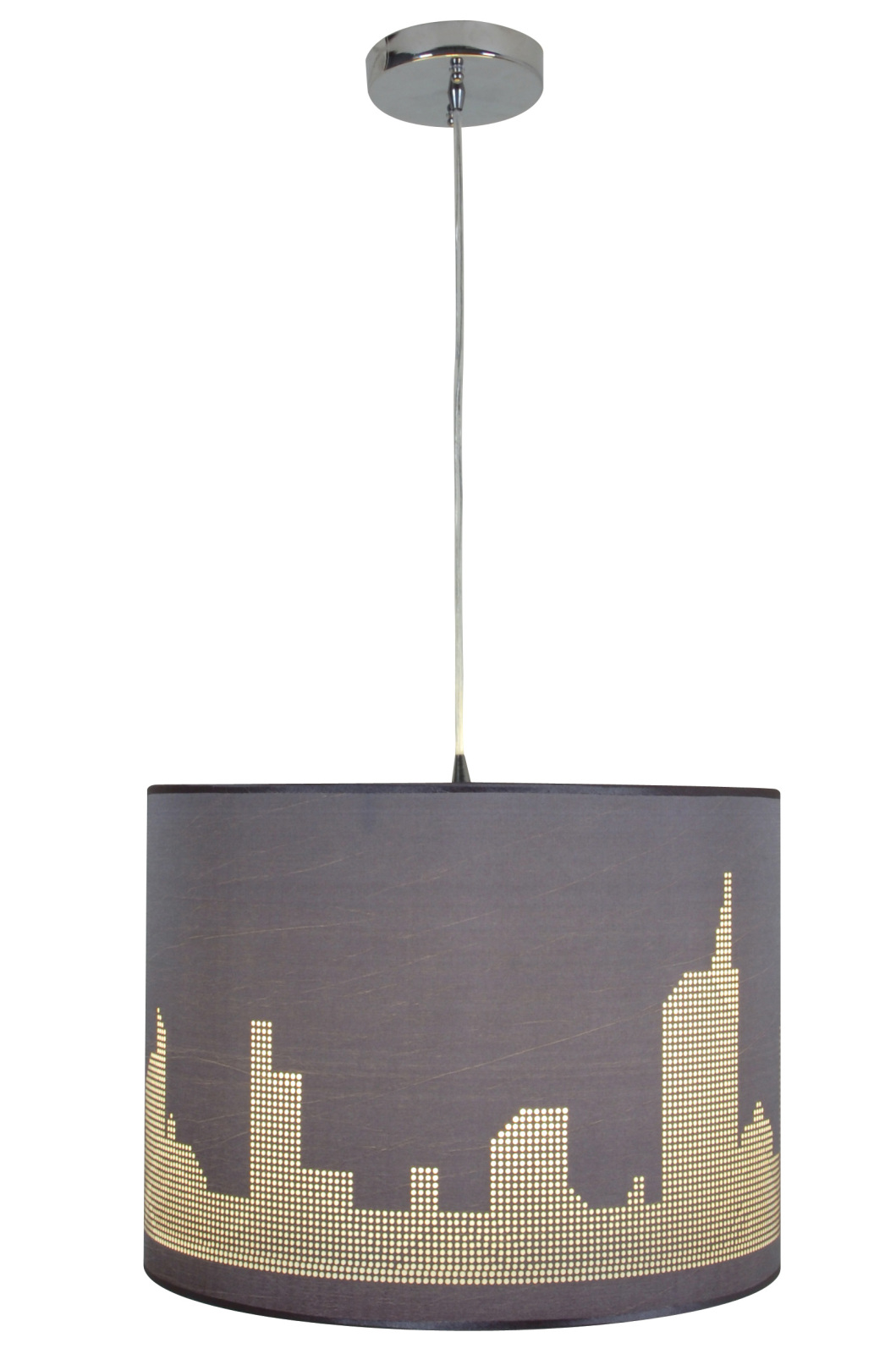 Pendelleuchte MANHATTAN - grau - Chrom