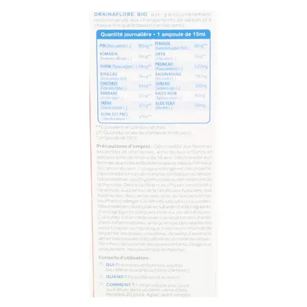 Superdiet Drainaflore Bio 20 ampolas