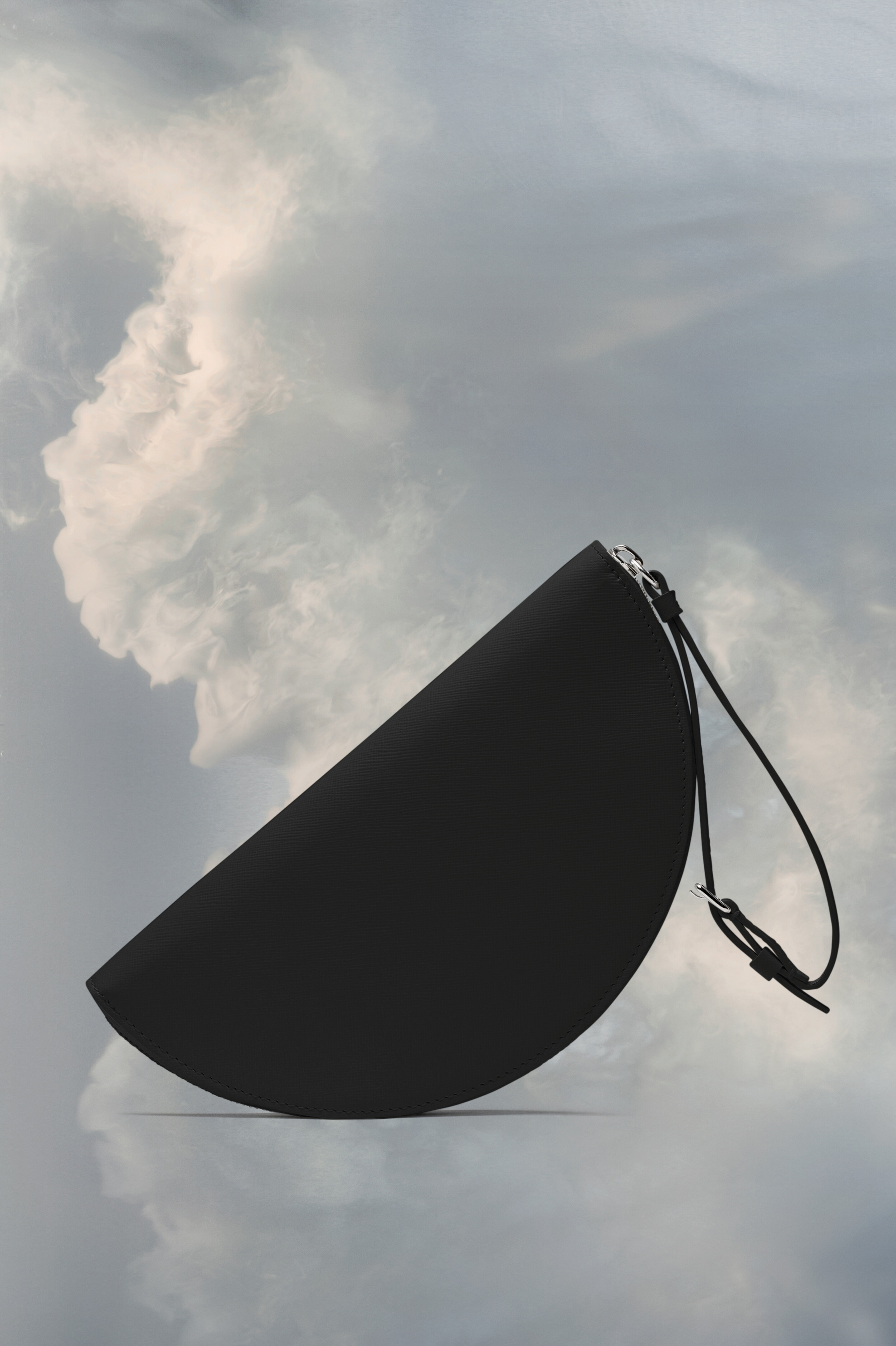 Pochette en cuir noire en cuir Noir