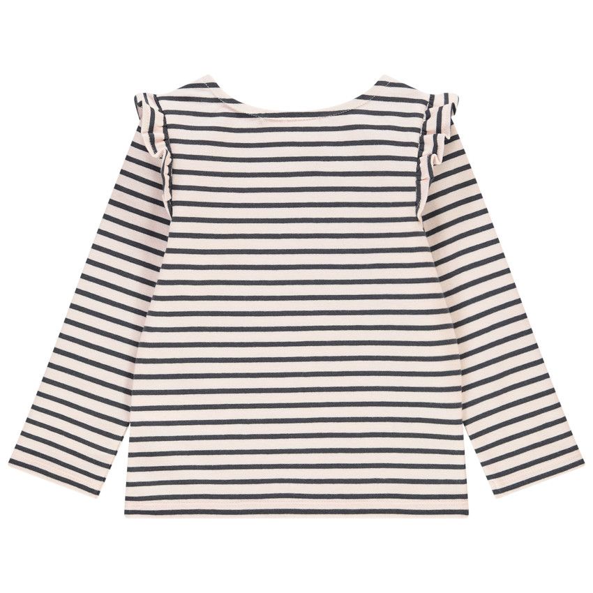 Sweat style marinière Minnie Disney pour bébé fille - Rose