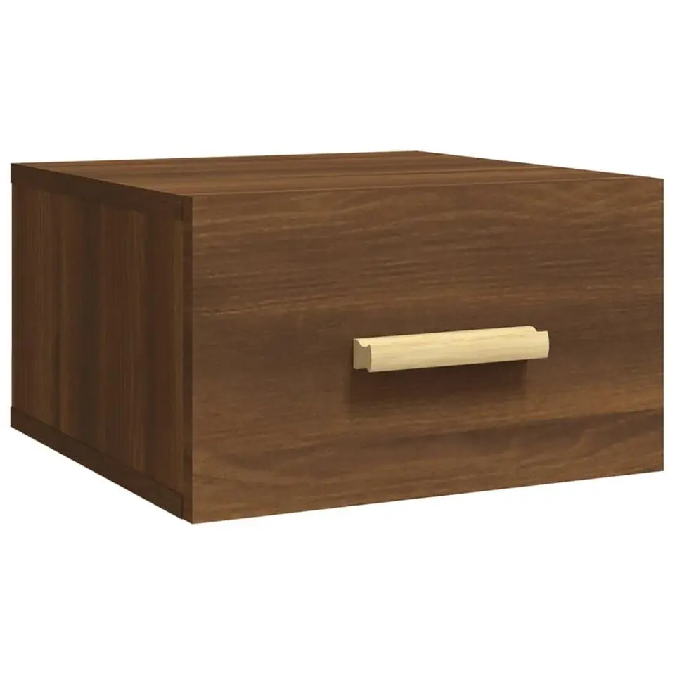 vidaXL - Wandnachtkastje - Bruin - Bewerkt hout