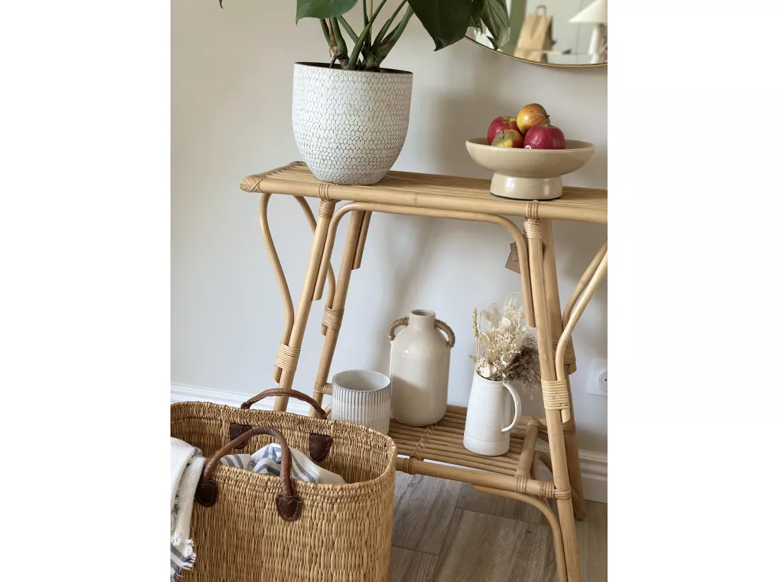 Console en Rotin Naturel